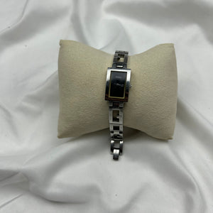 Vintage silver leather  inox bracelet jewelry watch