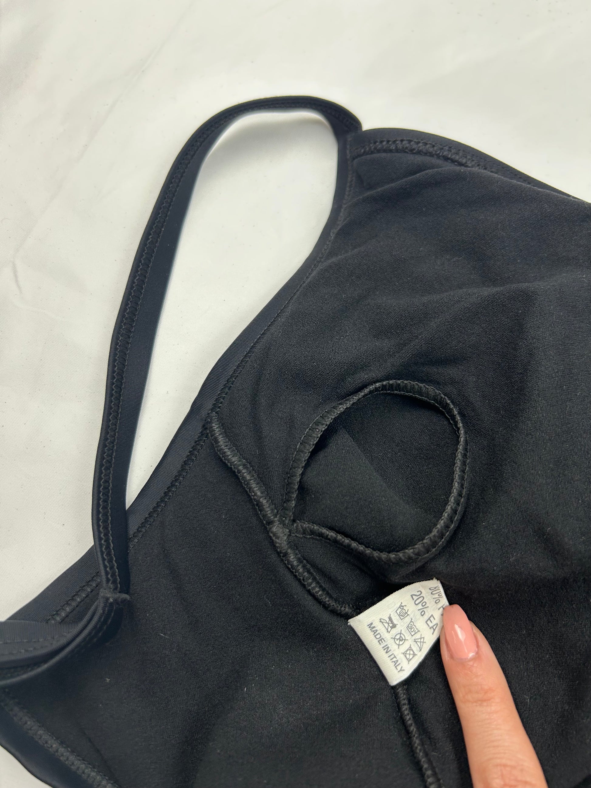 Black sequins ruched bikini swimsuit (M)