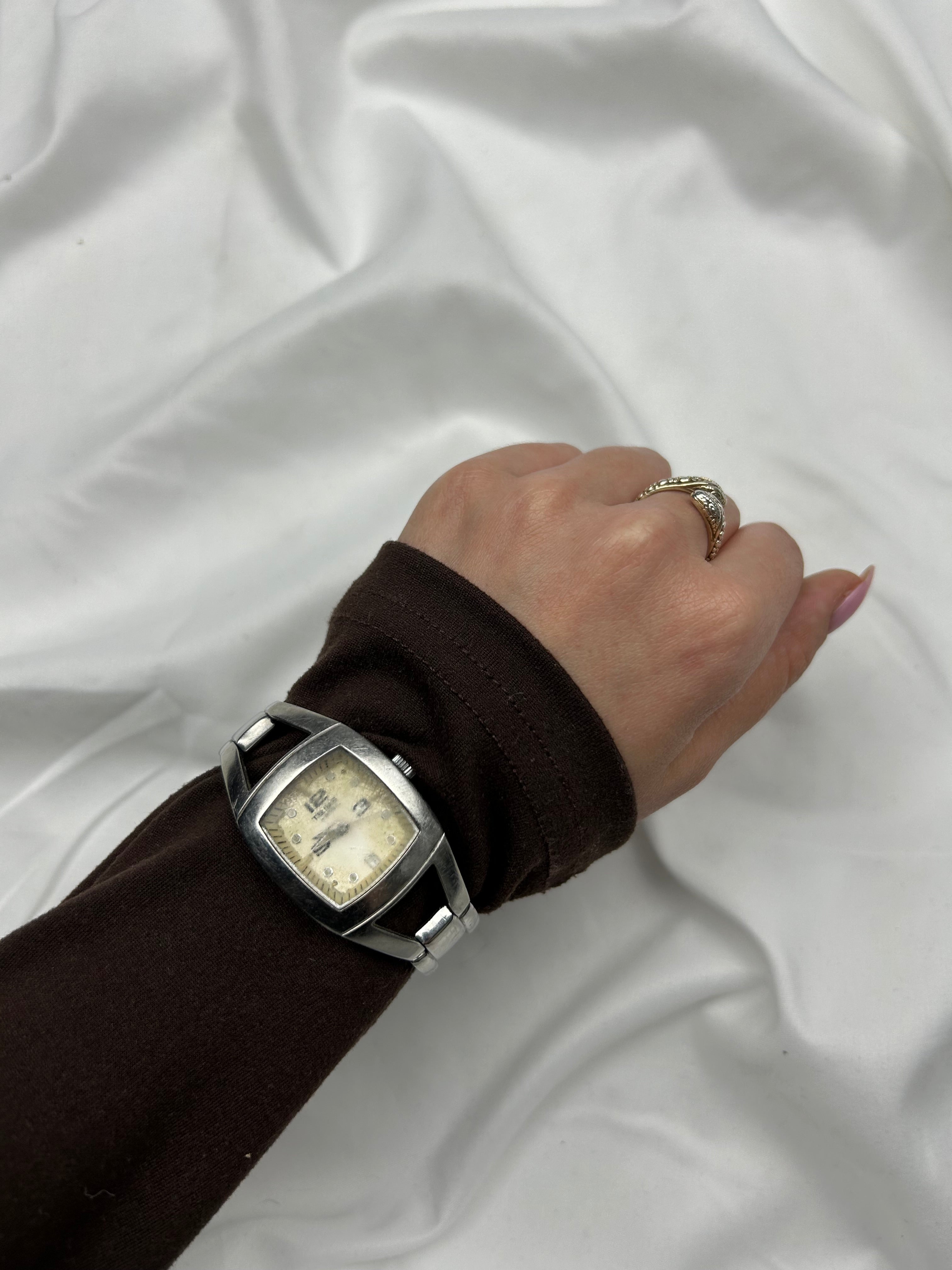 Vintage silver  inox bracelet jewelry watch