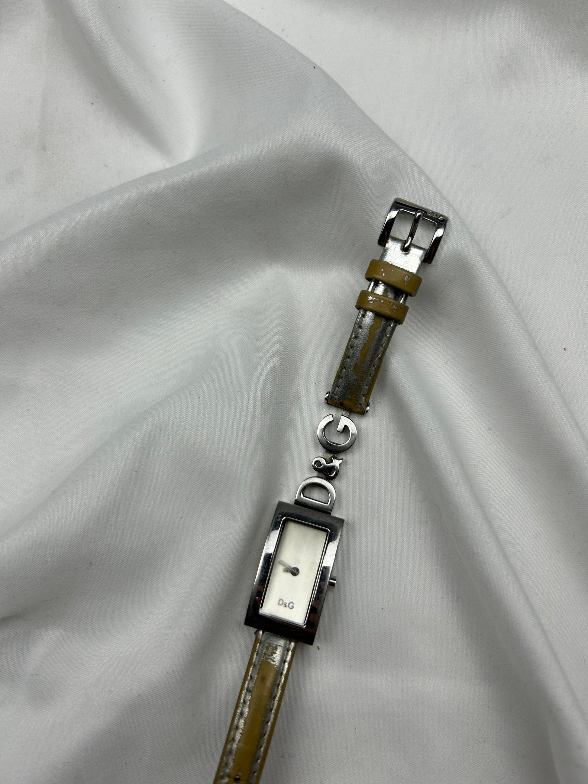 Vintage silver leather  inox bracelet jewelry watch