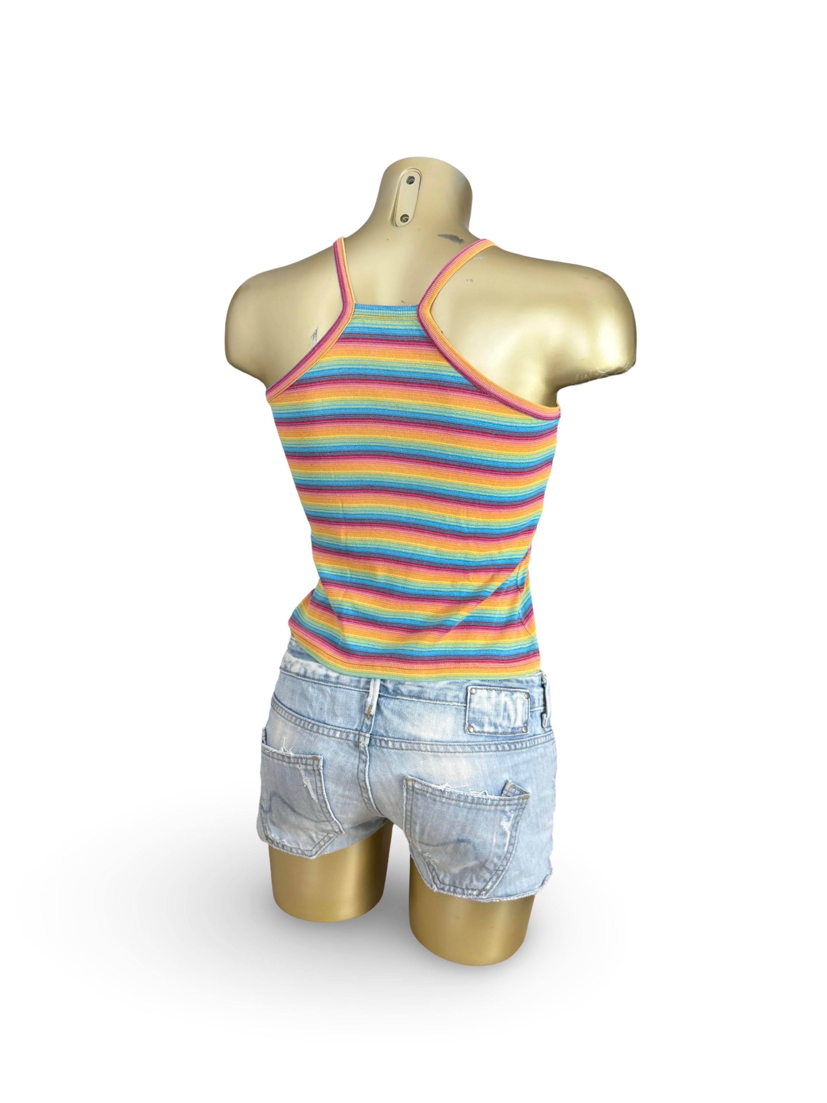 Multicolor striped cotton top (XS)