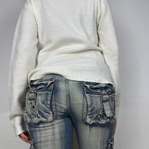 White buckle belt jumper (L)