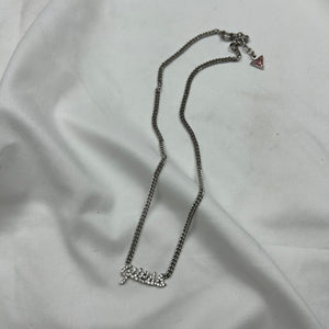 Silver rhinestone pendent necklace