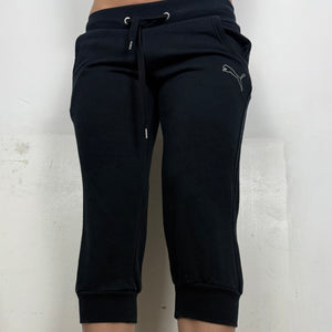 Black low rise cotton capri joggers pants (XS/S)