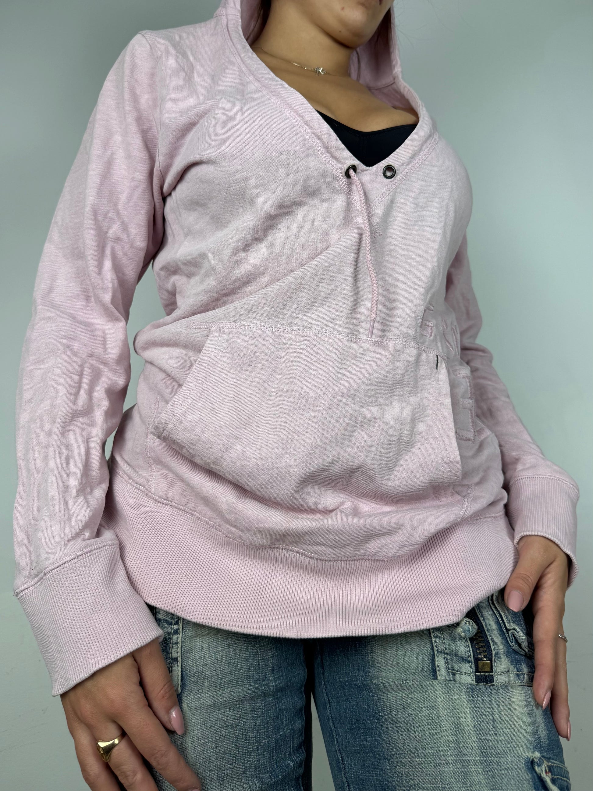 Baby pink cotton hoodie (M)