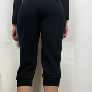 Black low rise cotton capri joggers pants (XS/S)