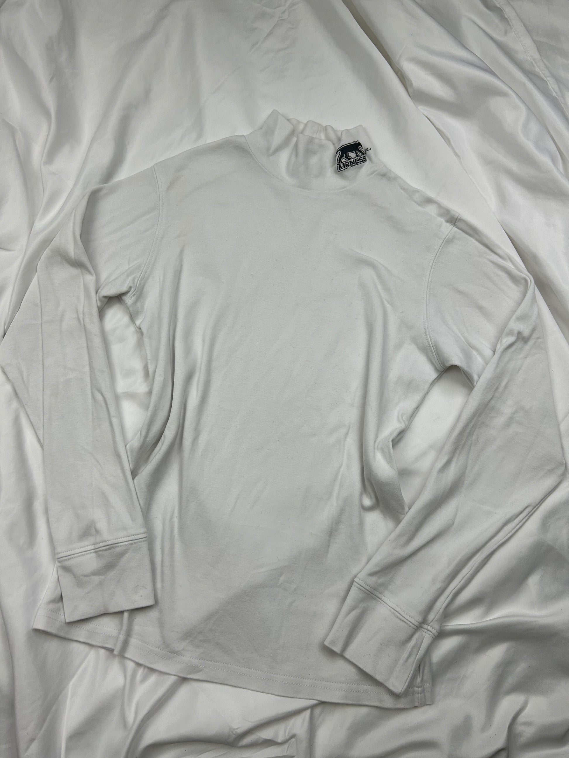 White logo high neck  long sleeves top (S)