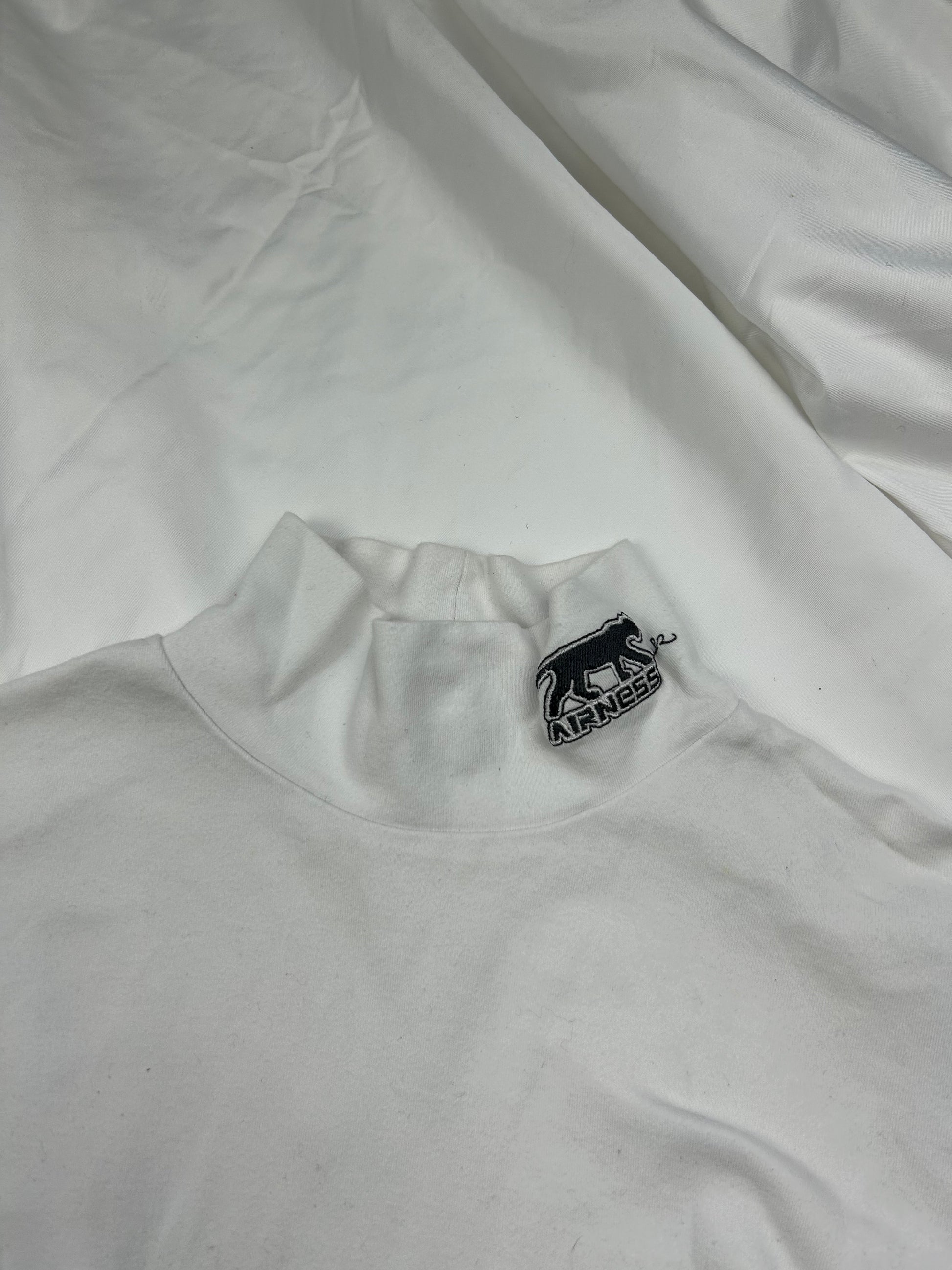 White logo high neck  long sleeves top (S)