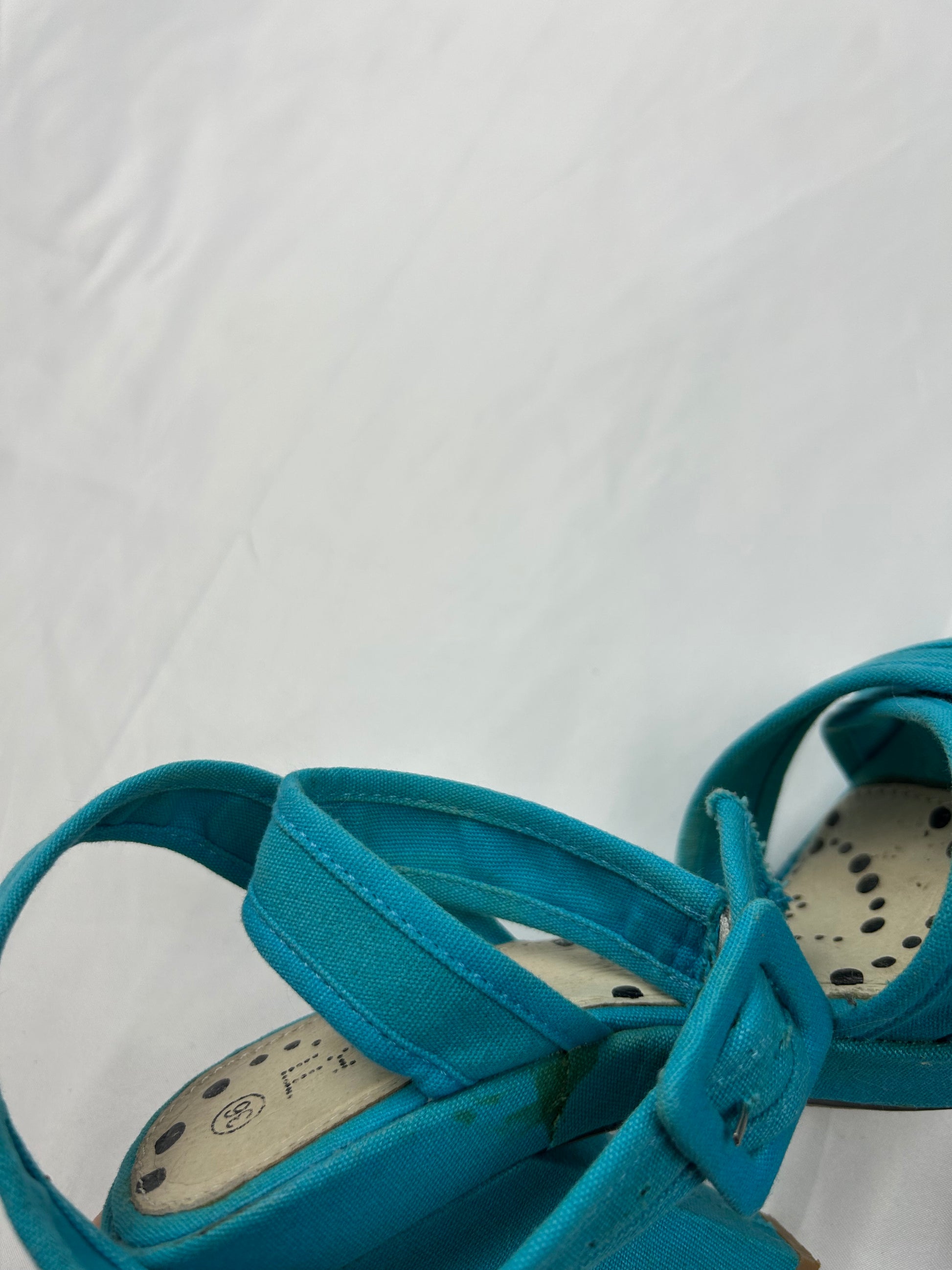 Blue summer sandals heels (36)
