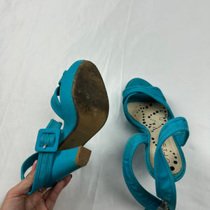 Blue summer sandals heels (36)