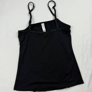 Black lycra & lace tight fit cami top (S)