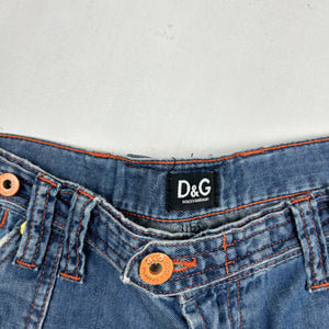 Blue denim low rise mini short (M)