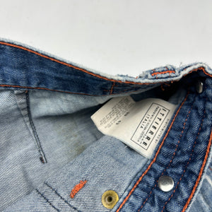 Blue denim low rise mini short (M)