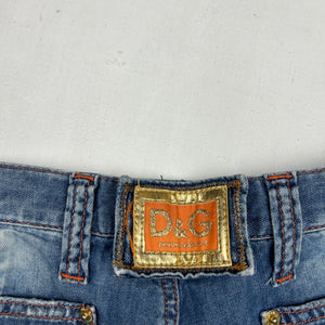 Blue denim low rise mini short (M)
