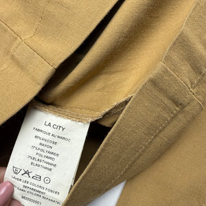 Beige cotton zip up blazer office jacket (S)