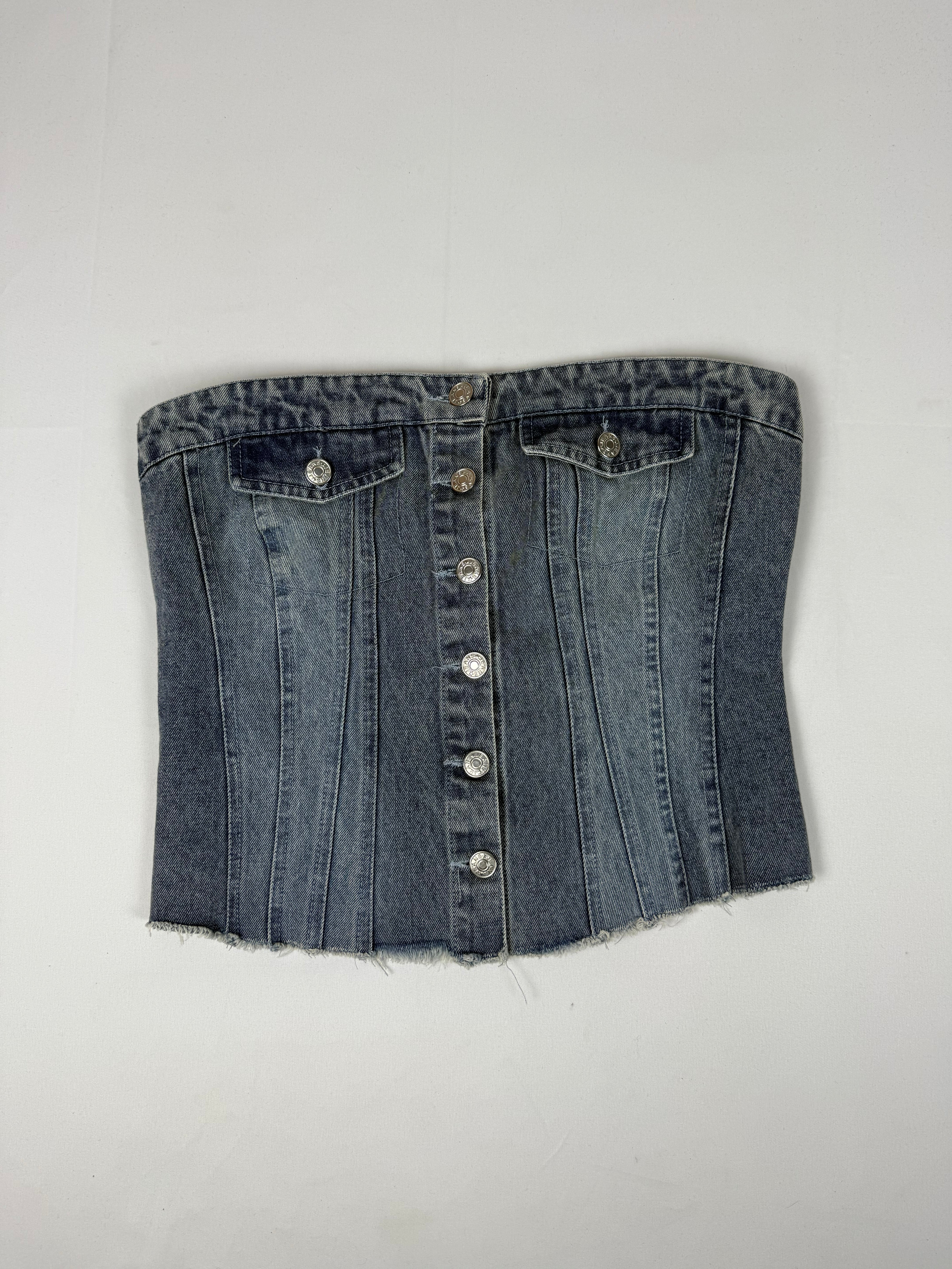 Blue denim corset tube top (M/L)