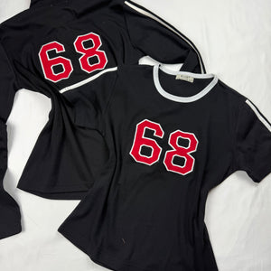 Black cotton tight fit tee (M)