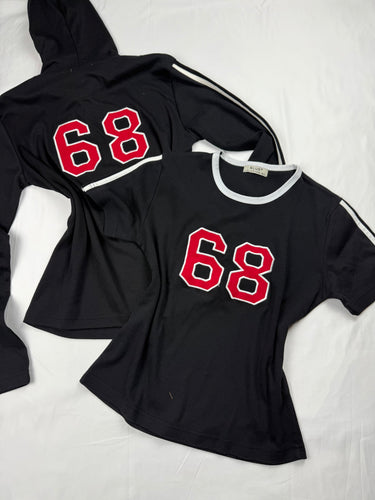 Black cotton tight fit tee (M)