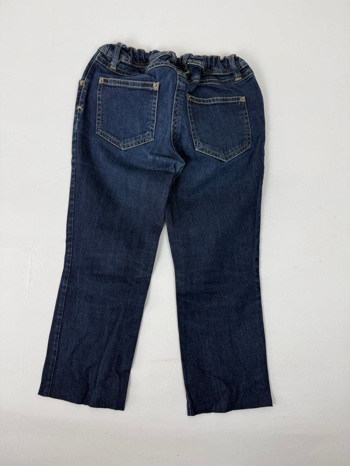 Pantalon droit taille basse en jean noir (XS)