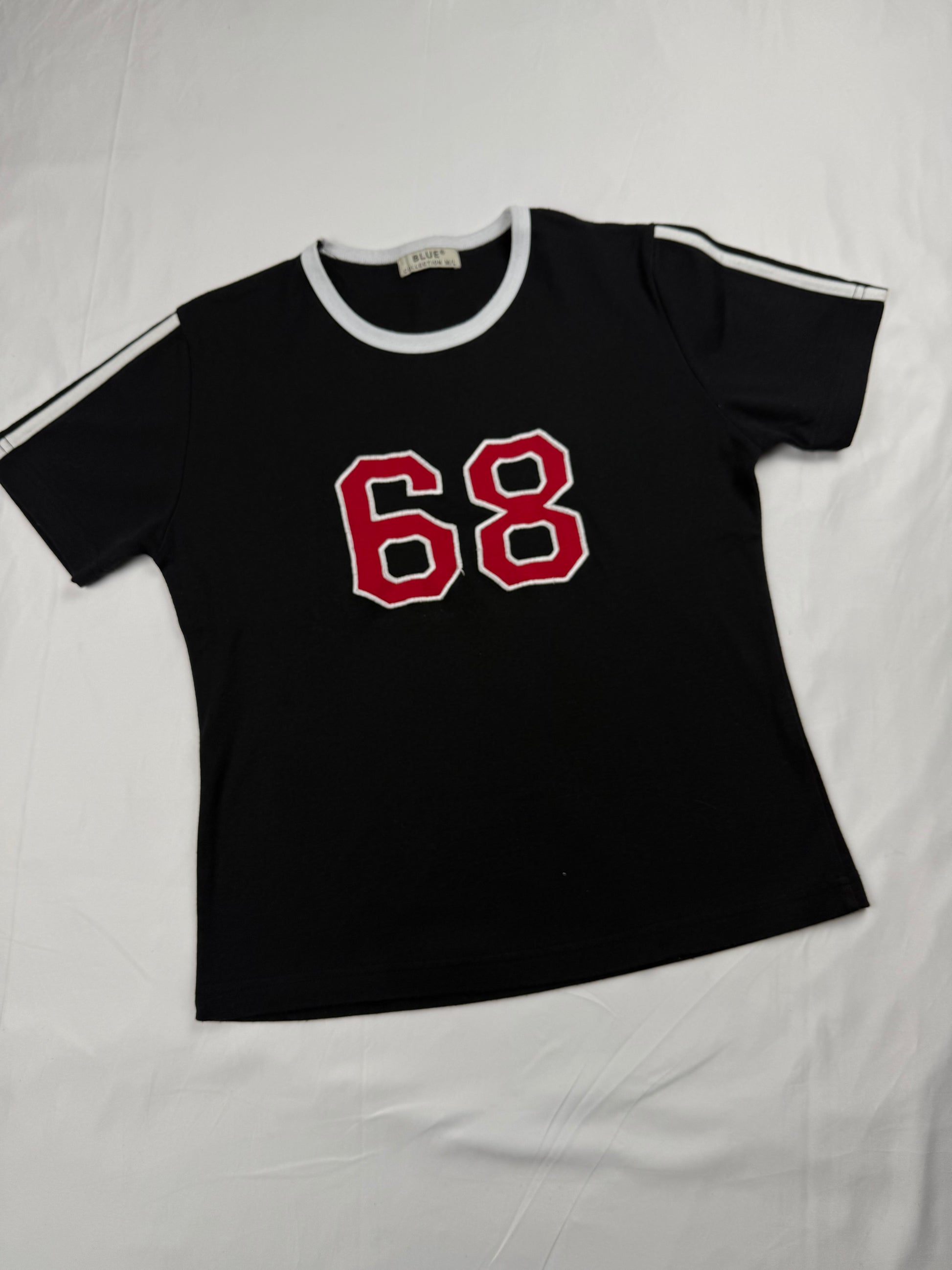 Black cotton tight fit tee (M)