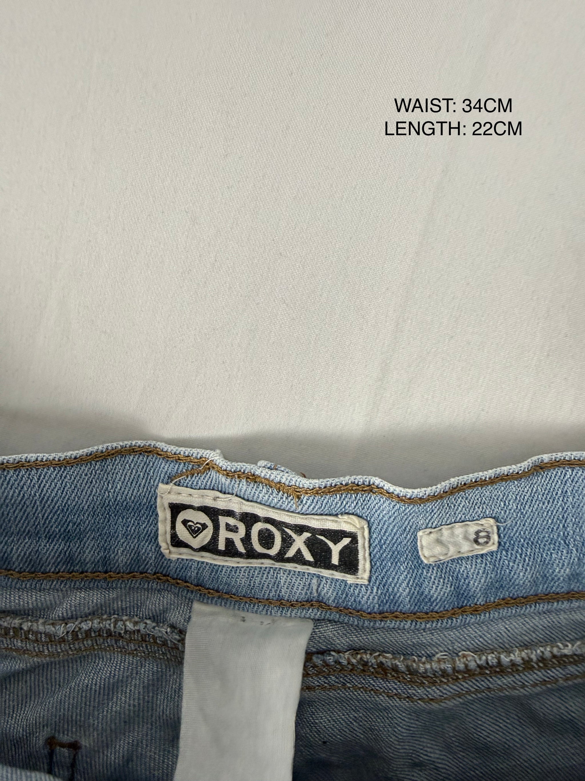 Blue denim low rise mini short (S)