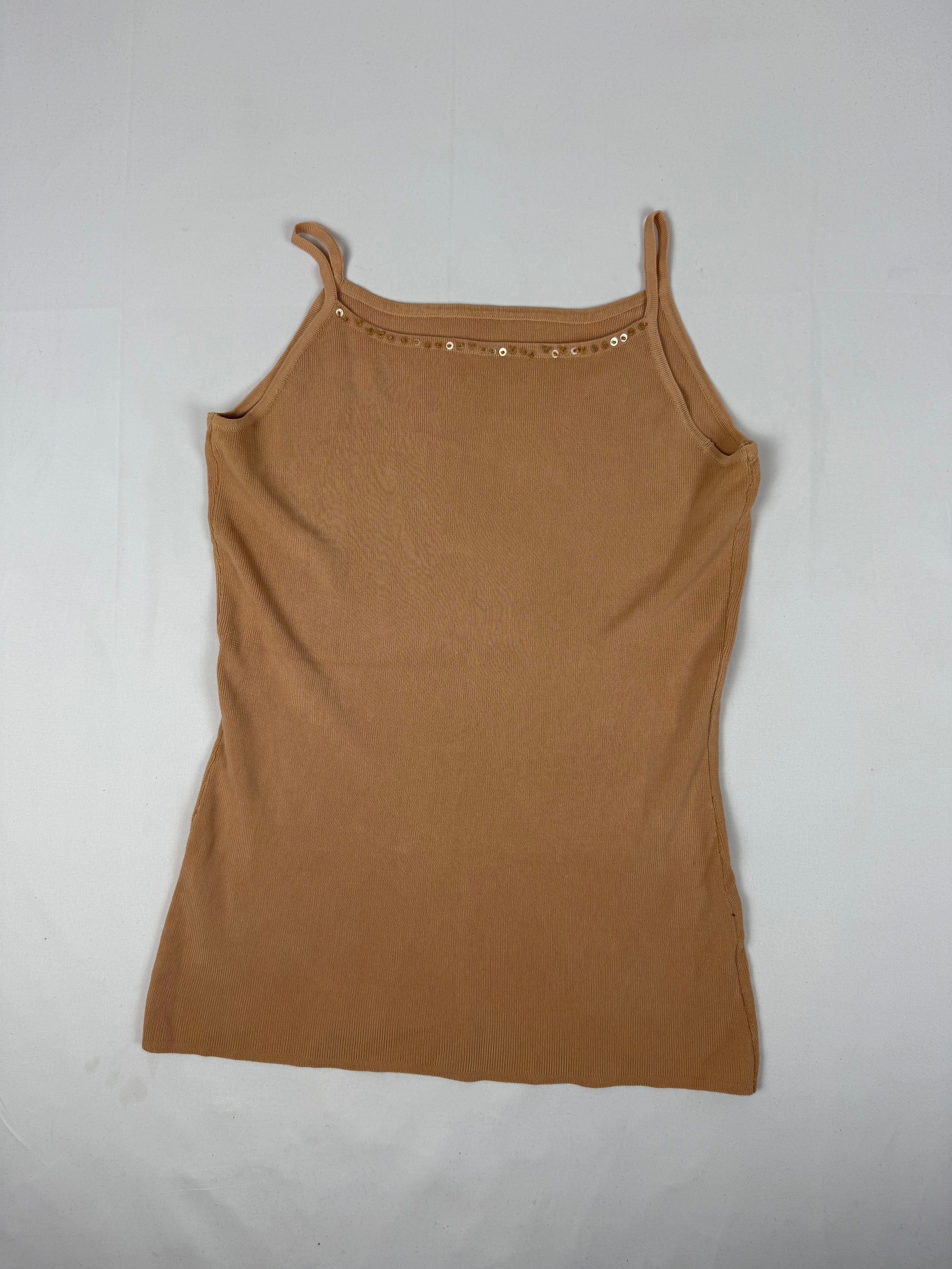 Beige knitted cami top (S)