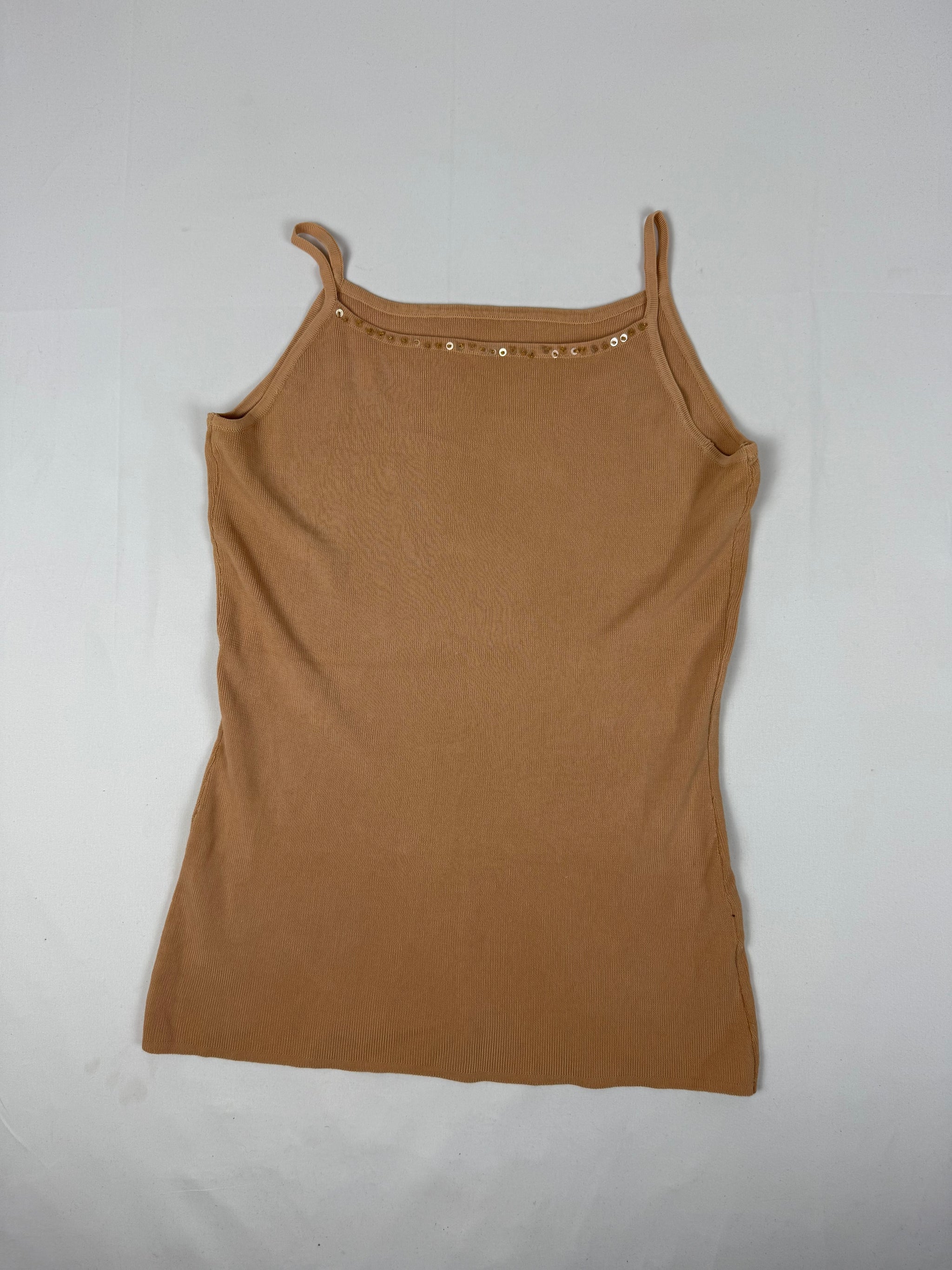 Beige knitted cami top (S)