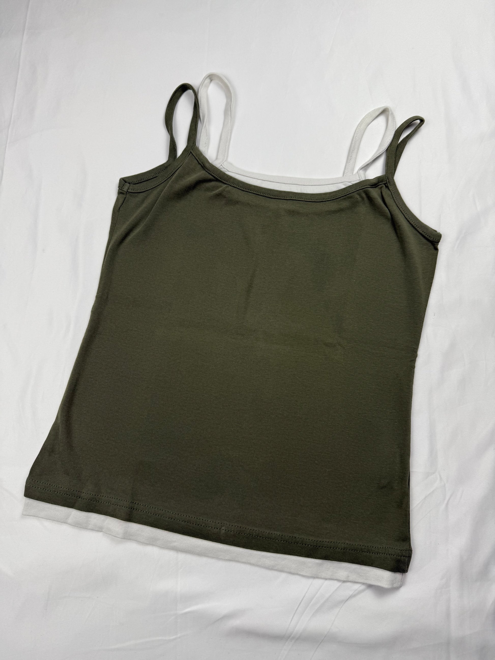 Khaki cotton cami top (S/M)