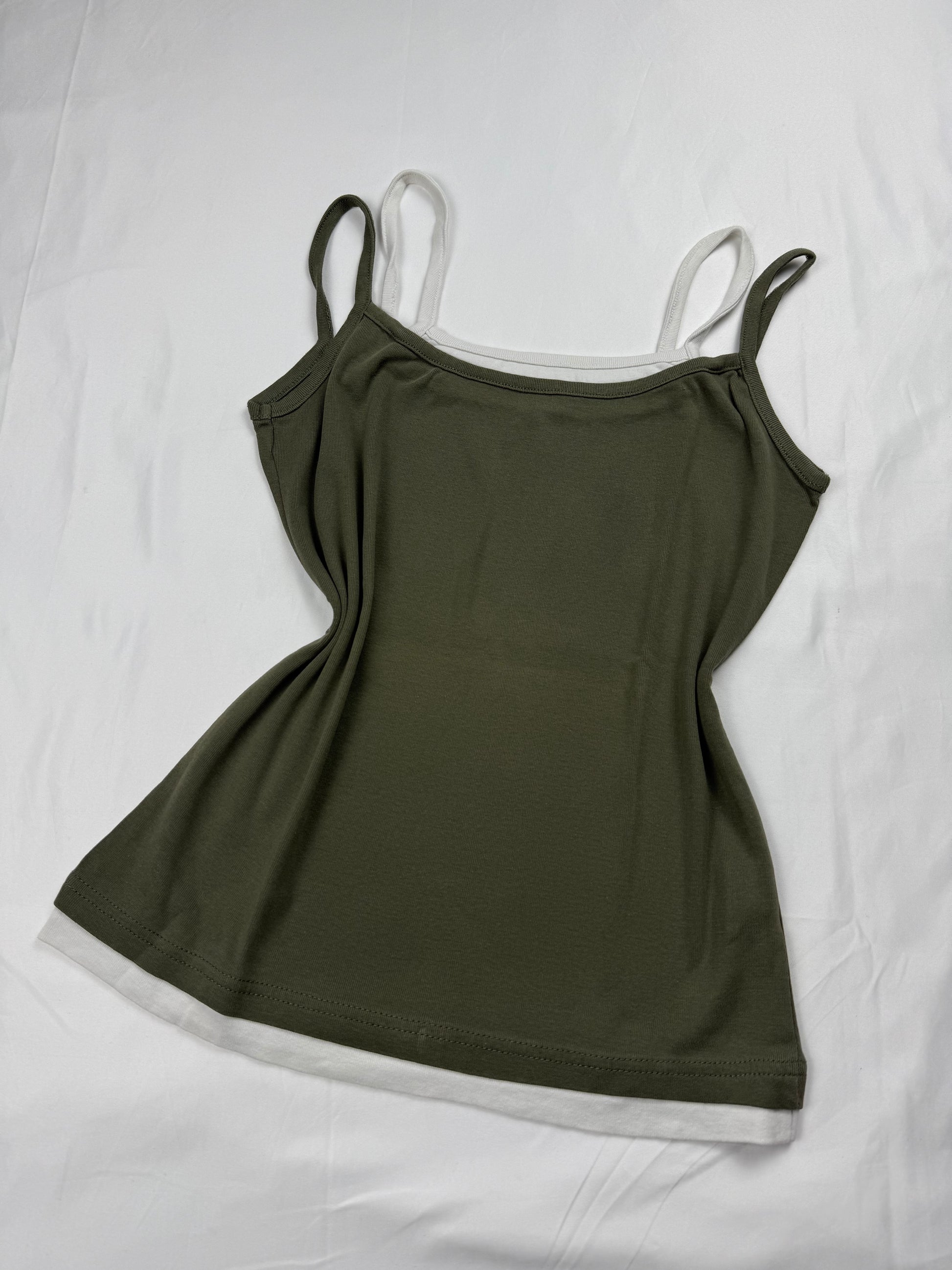 Khaki cotton cami top (S/M)