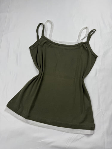 Khaki cotton cami top (S/M)