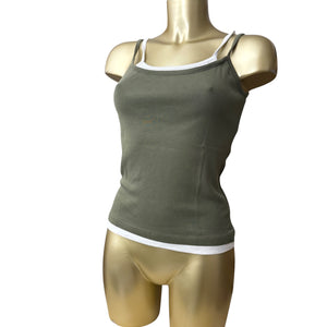 Khaki cotton cami top (S/M)