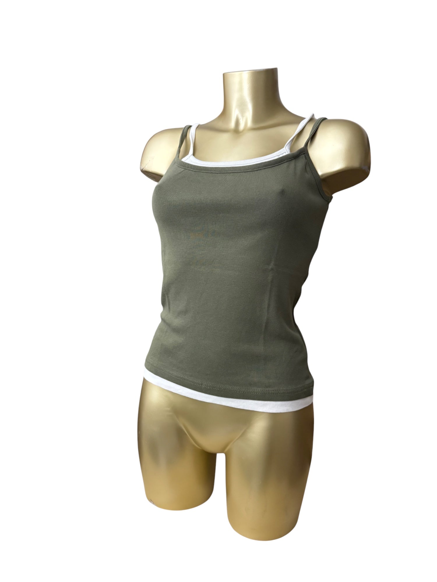 Khaki cotton cami top (S/M)