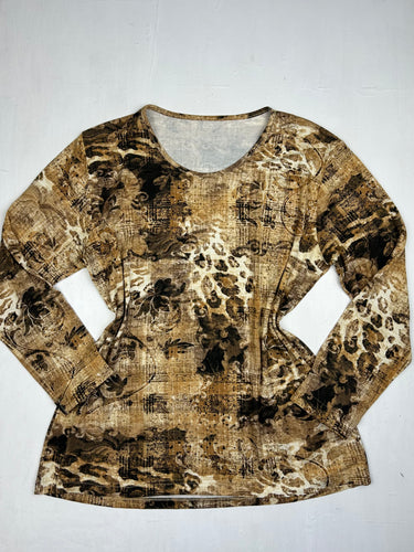 Beige graphic long sleeves top (M/L)