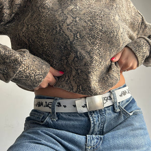 Brown panther print 90s y2k vintage sweatshirt (S)