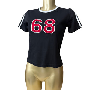 Black cotton tight fit tee (M)