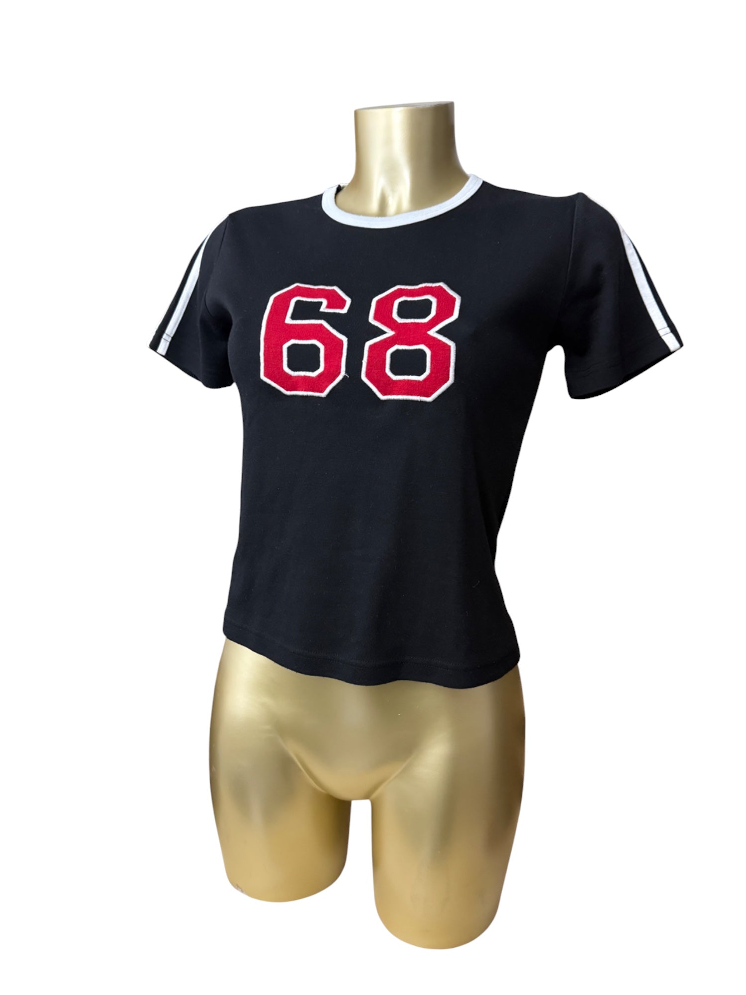 Black cotton tight fit tee (M)