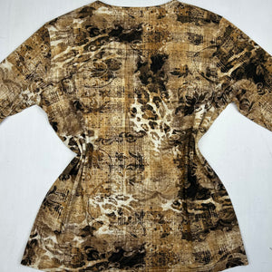 Beige graphic long sleeves top (M/L)