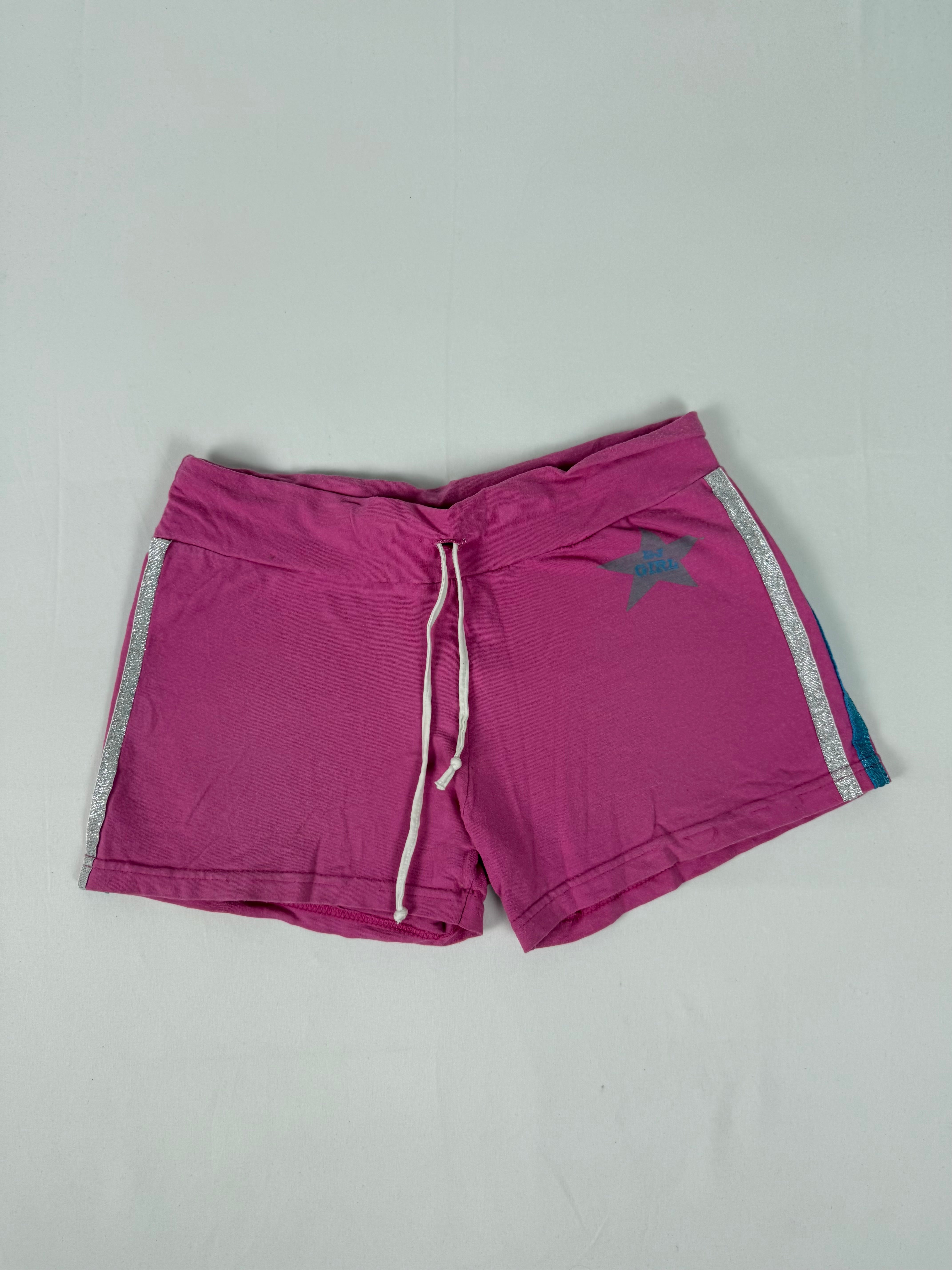Pink activewear stretchy mini short (S)
