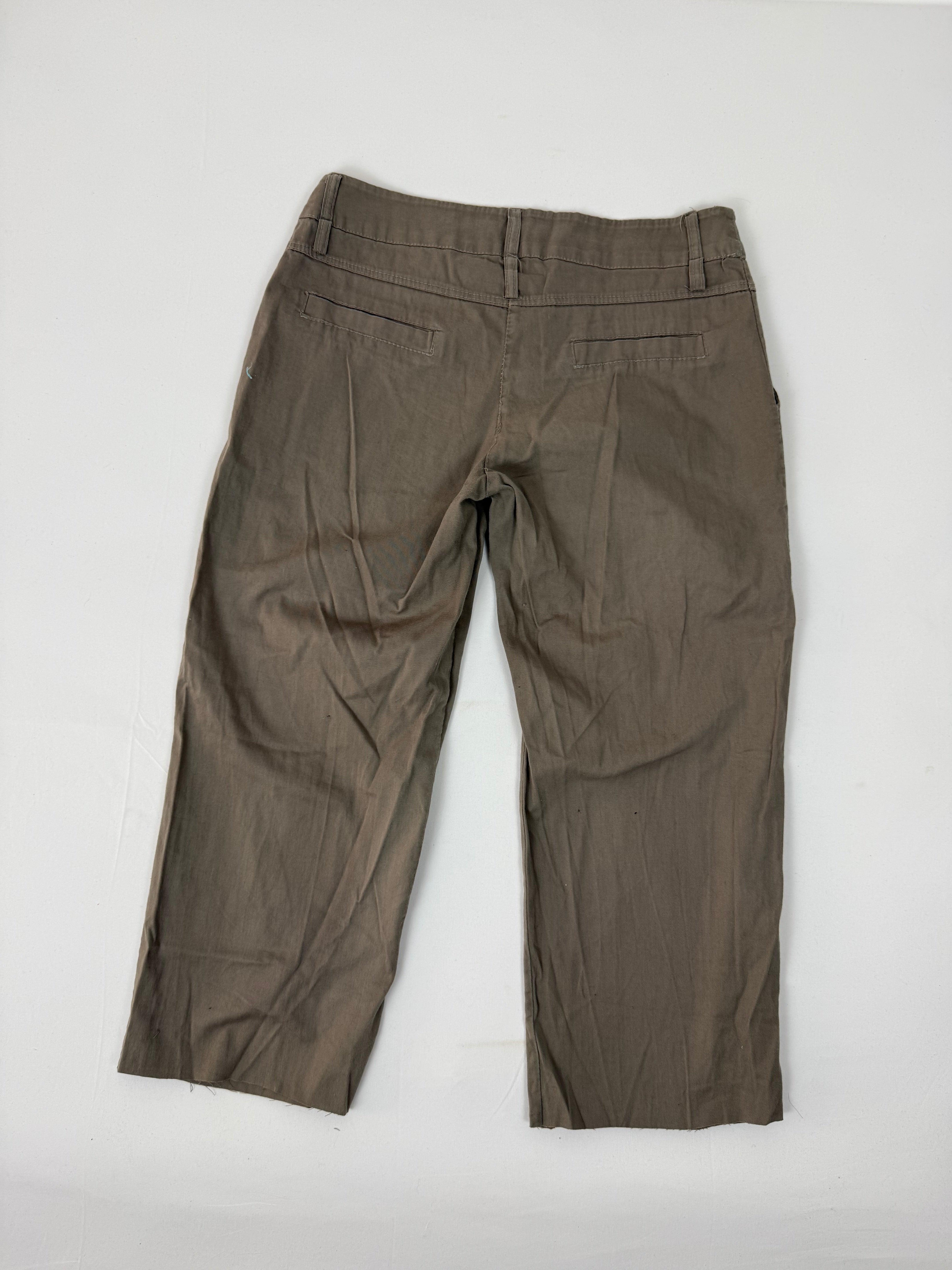 Khaki cotton low waist capri pants (S)