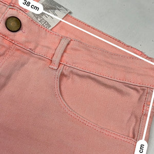 Orange denim low rise mini short (S)