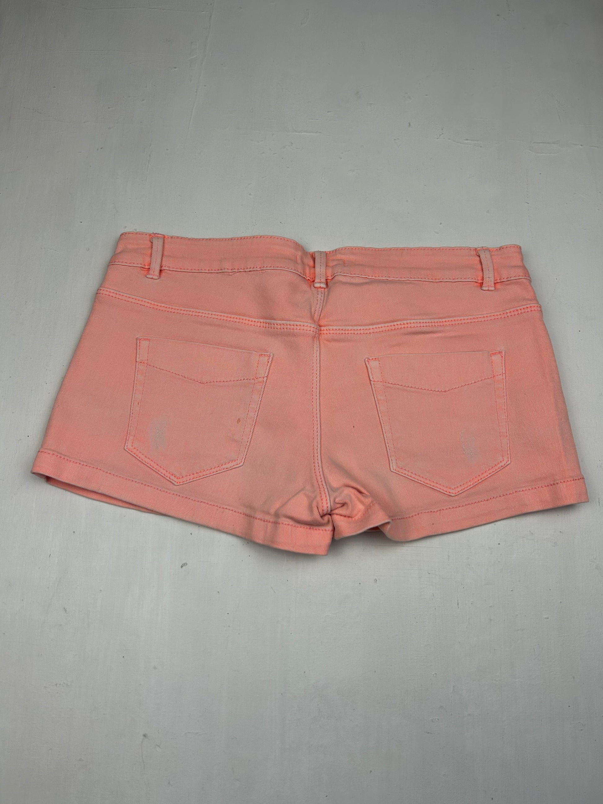 Orange denim low rise mini short (S)