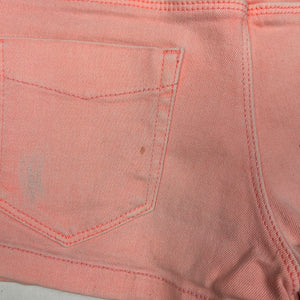 Orange denim low rise mini short (S)