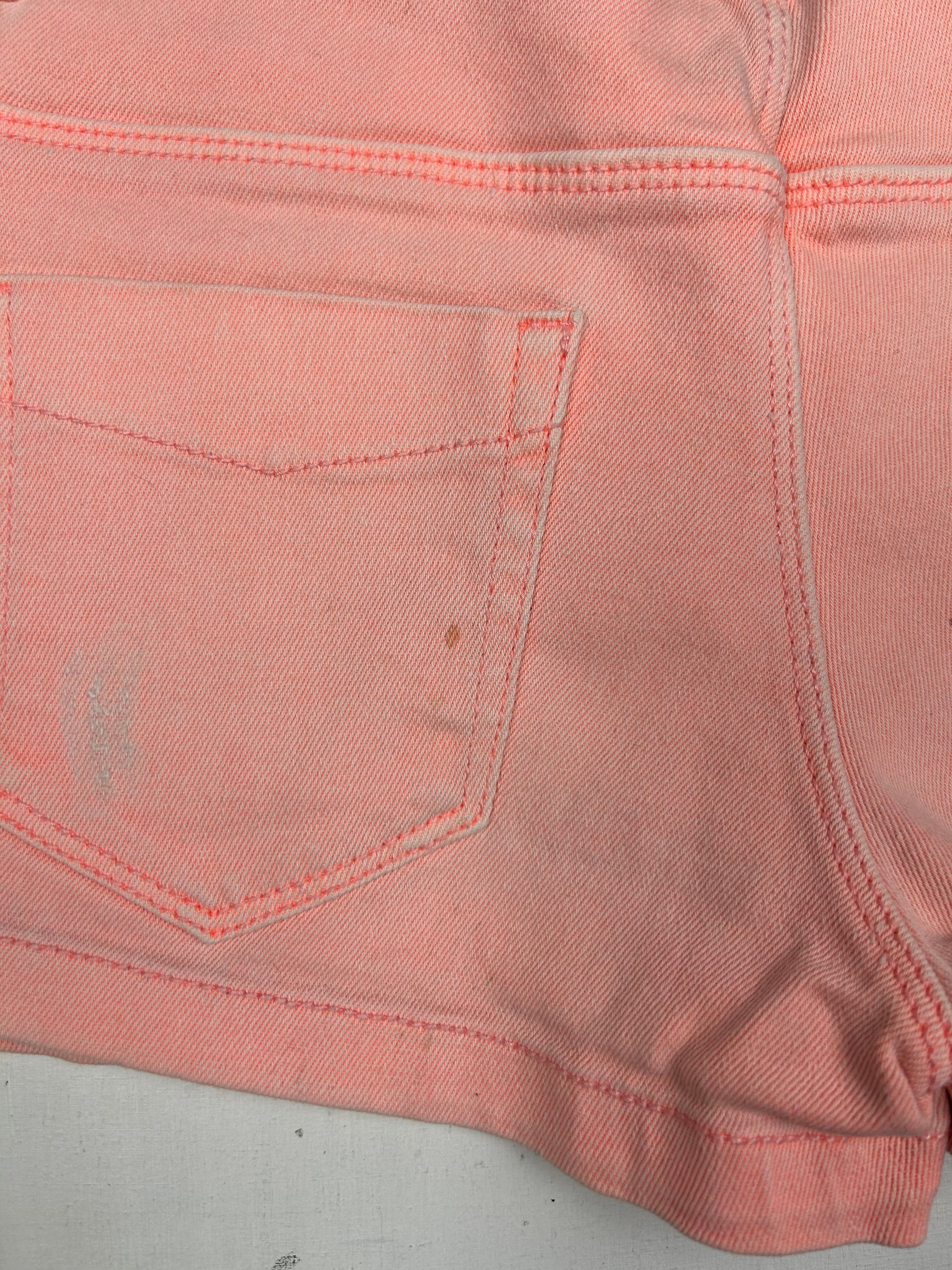 Orange denim low rise mini short (S)