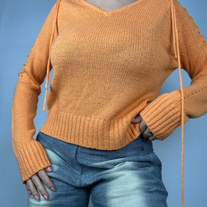 Orange lace up jumper (S/M)