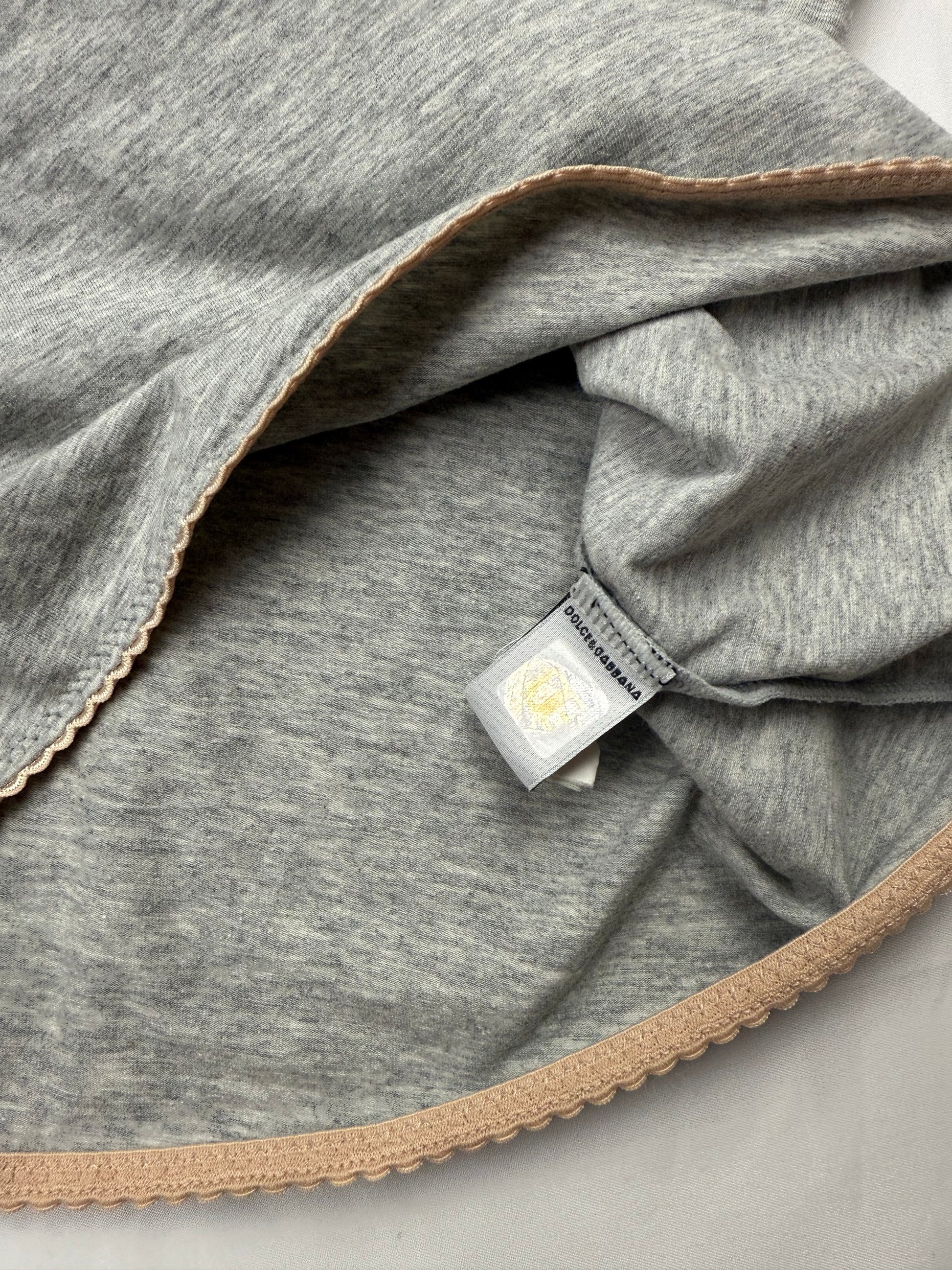 Grey cotton tank top + low rise shorty set (S)