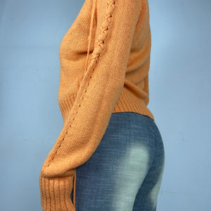 Orange lace up jumper (S/M)