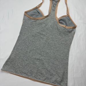 Grey cotton tank top + low rise shorty set (S)