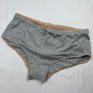 Grey cotton tank top + low rise shorty set (S)