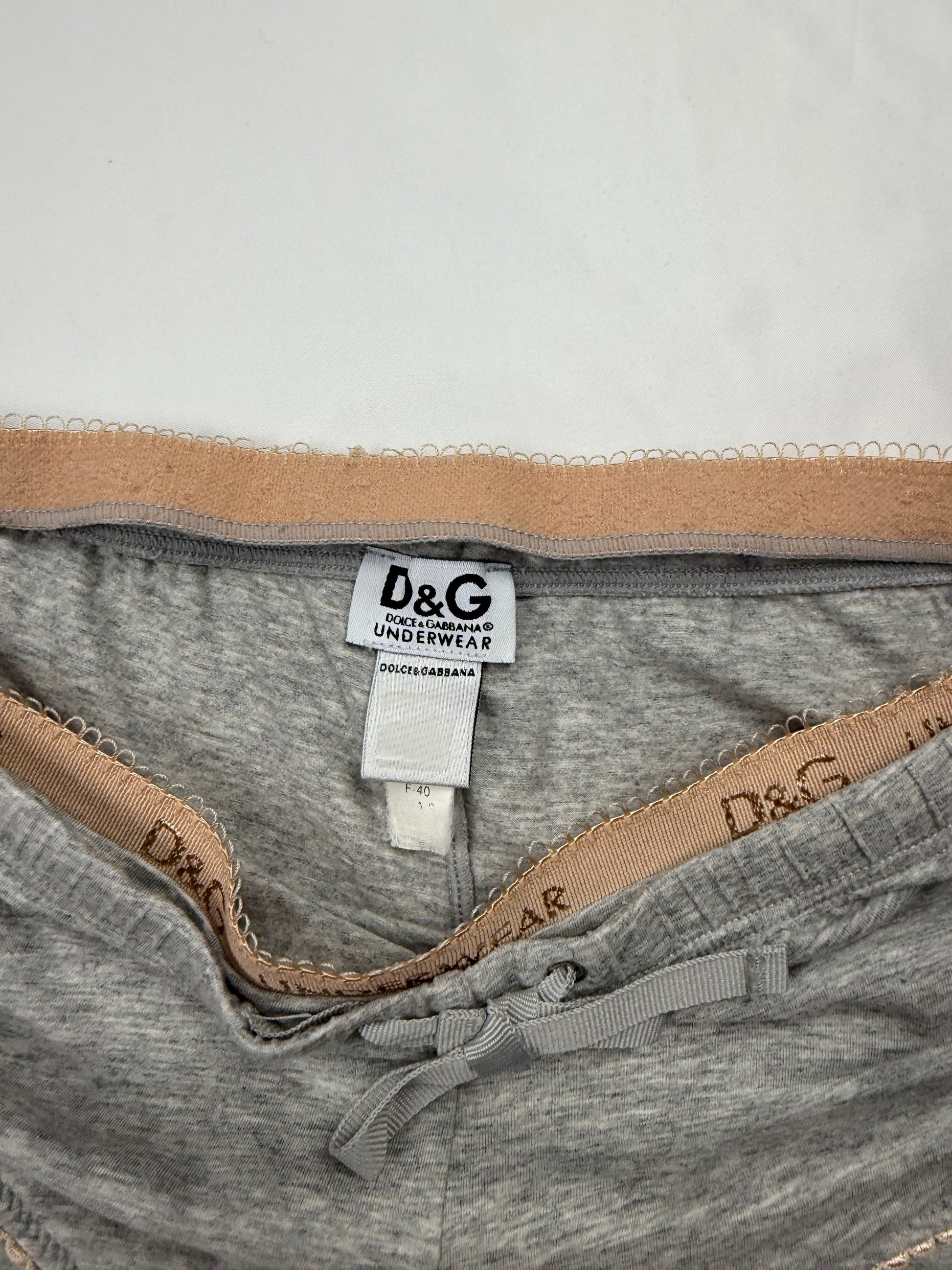 Grey cotton tank top + low rise shorty set (S)