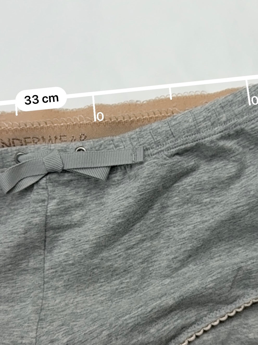 Grey cotton tank top + low rise shorty set (S)